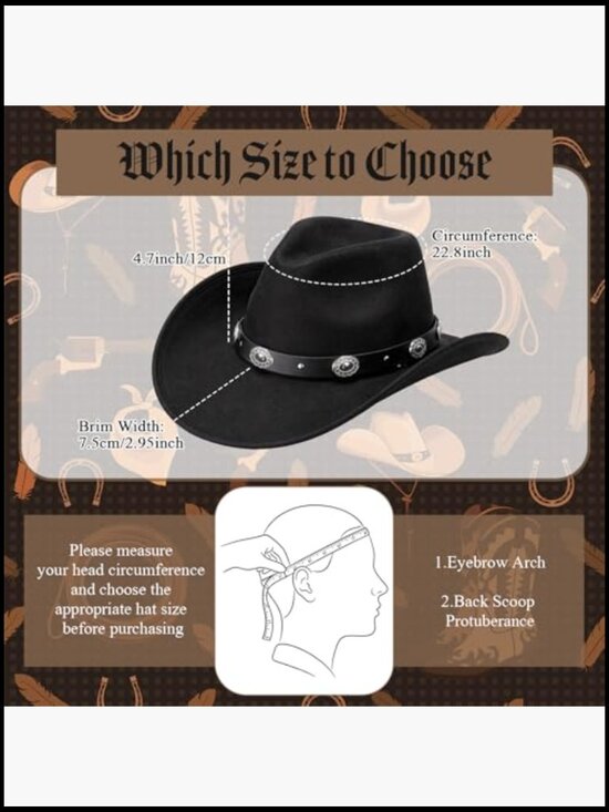 Cowboy Hat Set with Belt Buckles Bolo Ties Western Accessory 5pc main image 4